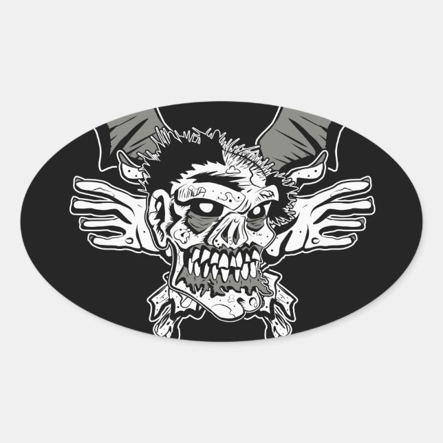Ovale Sticker Zombie (Devant)
