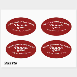 Ovale Textes de Merci d'entreprise sur Sticker rouge ova