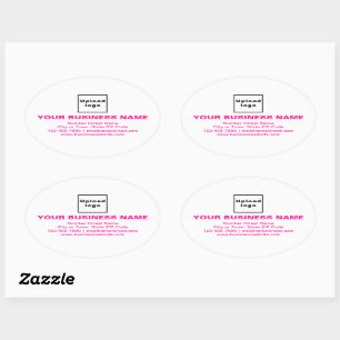 Ovale Textes rose de marque commerciale sur Sticker oval