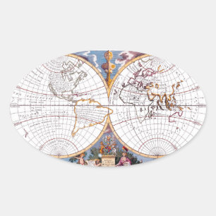 Ovale Une Nouvelle Carte Du Sticker Oval Terraqueux Du G