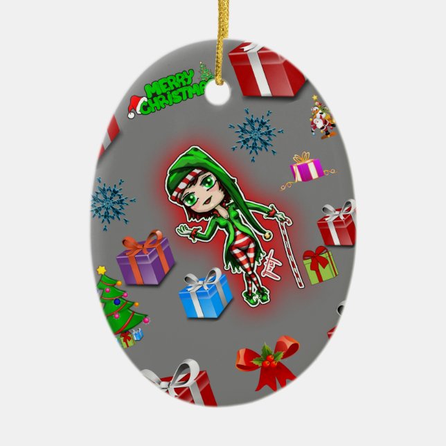 Ovale Weihnachtsschmuck (Vorne)