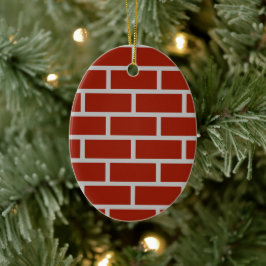 Ovale Ziegel (Brick Red & Gray) Keramik Ornament