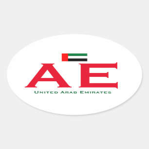 Ovaler Euroaufkleber Arabische Emirates Ovaler Aufkleber