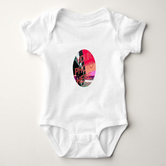 Ovaler Foto-Rahmen Baby Strampler (Vorderseite)