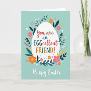 Ovaler Frühling-Freundschafts-Ostergrußkarte Karte