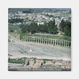 Ovaler Marktplatz, alte Decapolis Stadt Jarash, Magnet