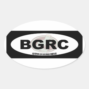 Ovaler Text und Logo Badewannen-Gin Railroad Aufkleber