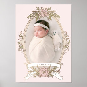 Ovales Feminine-Rahmenband und Feriengrün Poster