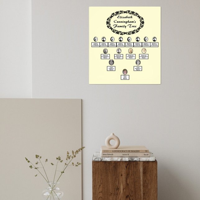 Ovales Foto Blumenstrauß der Familie Tree Creme Poster (Von Creator hochgeladen)