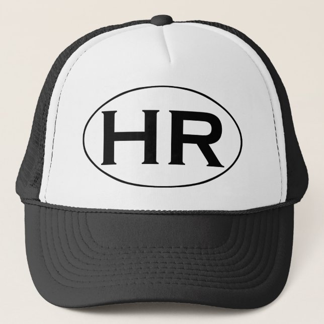 Ovales Schwarzweiss-Logo Stunde Hampton Roads Truckerkappe (Vorderseite)