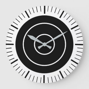 Ovalgesicht ohne Zahlen - Schwarz-weiße Uhr