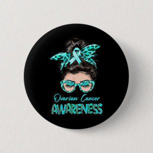 Ovarialkarzinom Bewusstsein Messy Bun Aquamarine S Button
