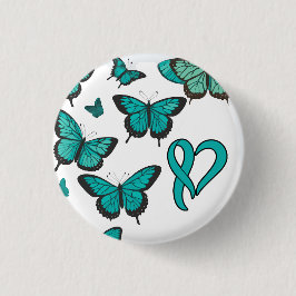 Ovarialkarzinom-Bewusstseinsband und Schmetterling Button