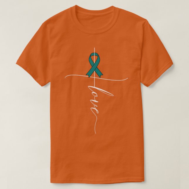 Ovarialkarzinom-Bewusstseinsbildung Liebe Aquamari T-Shirt (Design vorne)