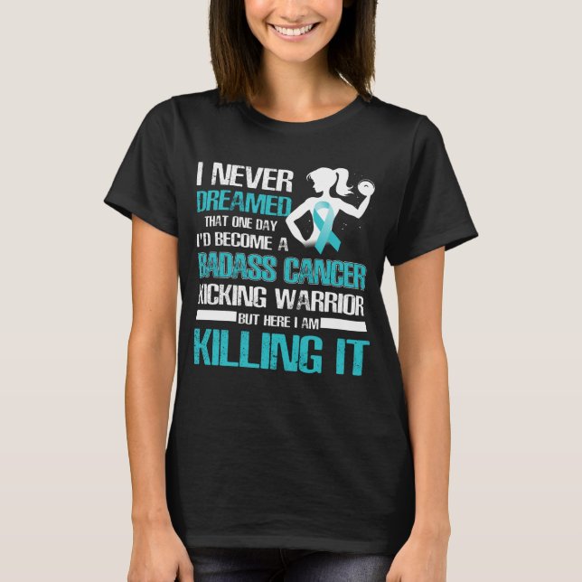 Ovarialkarzinom, die Kriegerinnen T-Shirt (Vorderseite)