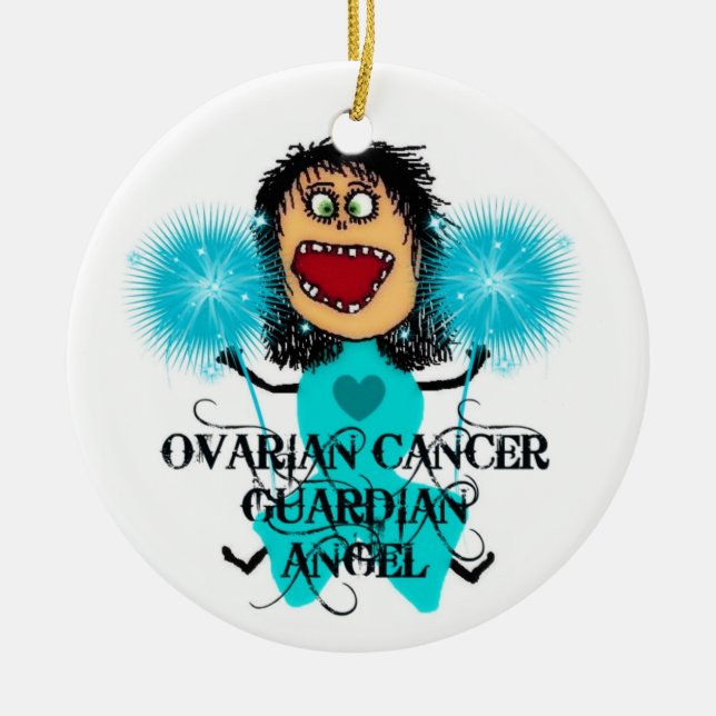 Ovarialkarzinom-Hüterin Angel Keramikornament (Vorne)