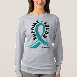 Ovarialkarzinom Monat Aquamarine Schleife T-Shirt