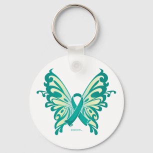 Ovarialkarzinom-Ribbon-Schmetterling Schlüsselanhänger