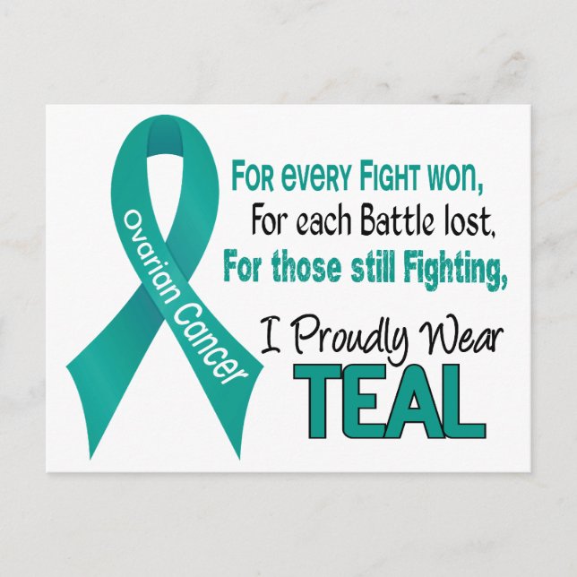 Ovarian Cancer For Every…..I Proudly Wear Teal 1 Postkarte (Vorderseite)