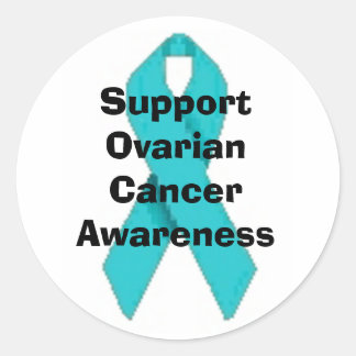 OVARIANKREBS AQUAMARINER RIBBON-STICKER RUNDER AUFKLEBER
