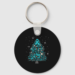 Ovarieller Krebs Bewusstsein Weihnachtsbaum Aquama Schlüsselanhänger