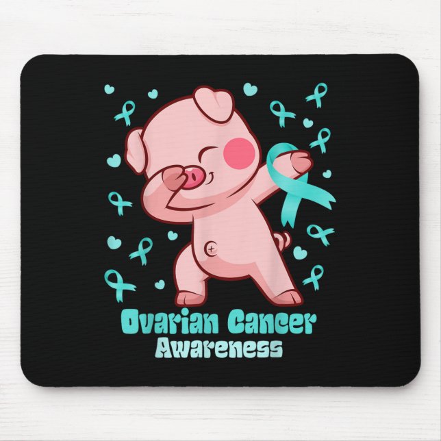 Ovarieller Krebs Funny Dabbing Schweinekrieger Mousepad (Vorne)