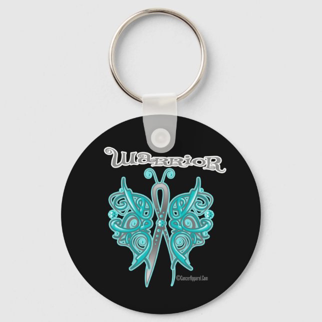 Ovarieller Krebskrieger Keltischer Schmetterling Schlüsselanhänger (Vorderseite)