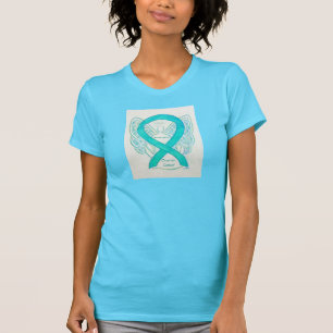 Ovarielles Krebsbewusstsein Aquamarines Ribbon Ang T-Shirt