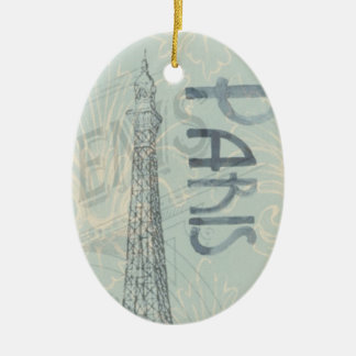 Ovel Vintage Eiffel Turm-Verzierung Keramik Ornament