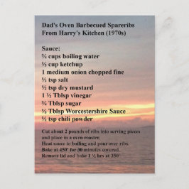 Oven Barbecued Spareribs Rezept Postkarte