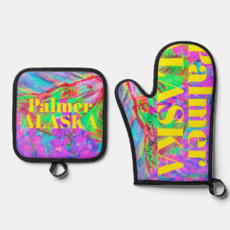 Oven Mitt and Pot Holder Ofenhandschuh & Topflappen-Set