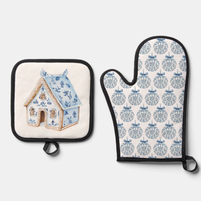 Oven Mitt and Pot Holders Ofenhandschuh & Topflappen-Set (Vorderseite)