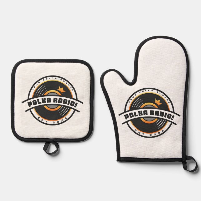 Oven Mitt and Pot Holders Ofenhandschuh & Topflappen-Set (Vorderseite)