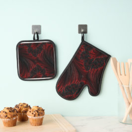 Oven Mitt and Pot Holders Ofenhandschuh & Topflappen-Set