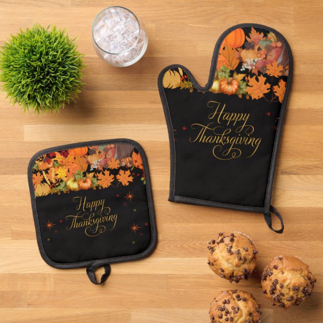 Oven Mitt and Pot Holders Set (Oben Unten)