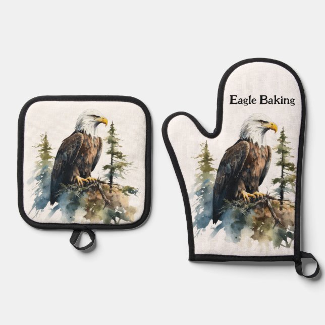 Oven Mitt & Pot Holders Adler Baking Nature Ofenhandschuh & Topflappen-Set (Vorderseite)