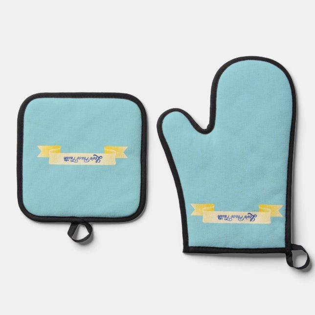 Oven Mitt und Pot Holder Ofenhandschuh & Topflappen-Set (Vorderseite)