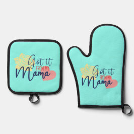 Oven Mitt und Pot Holder Ofenhandschuh & Topflappen-Set