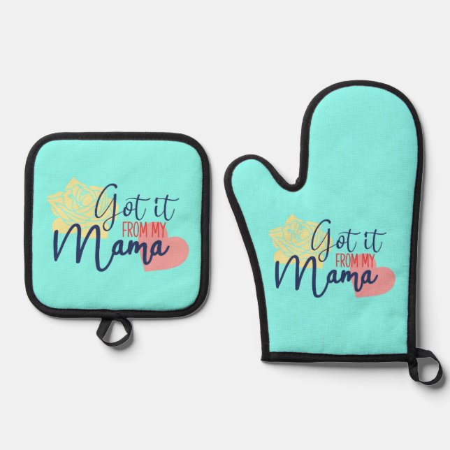 Oven Mitt und Pot Holder Ofenhandschuh & Topflappen-Set (Vorderseite)