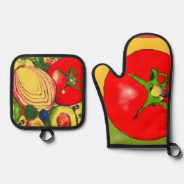 Oven Mitt und Pot Holder Ofenhandschuh & Topflappen-Set