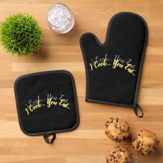 Oven Mitt und Pot Holder Ofenhandschuh & Topflappen-Set (Oben Unten)