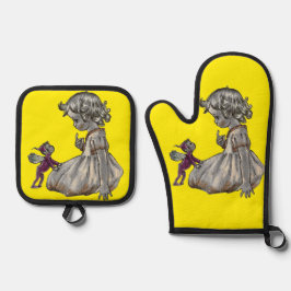 Oven Mitt und Pot Holder Ofenhandschuh & Topflappen-Set