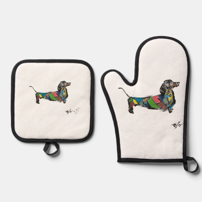 Oven Mitt und Pot Holder Ofenhandschuh & Topflappen-Set (Vorderseite)