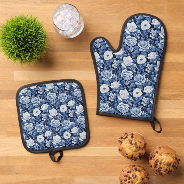 Oven Mitt und Pot Holder Ofenhandschuh & Topflappen-Set (Oben Unten)
