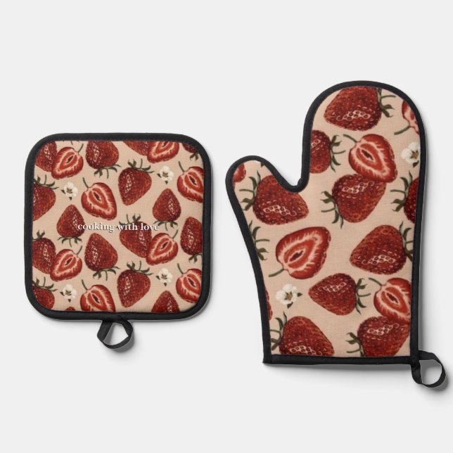 Oven Mitt und Pot Holder Ofenhandschuh & Topflappen-Set (Vorderseite)