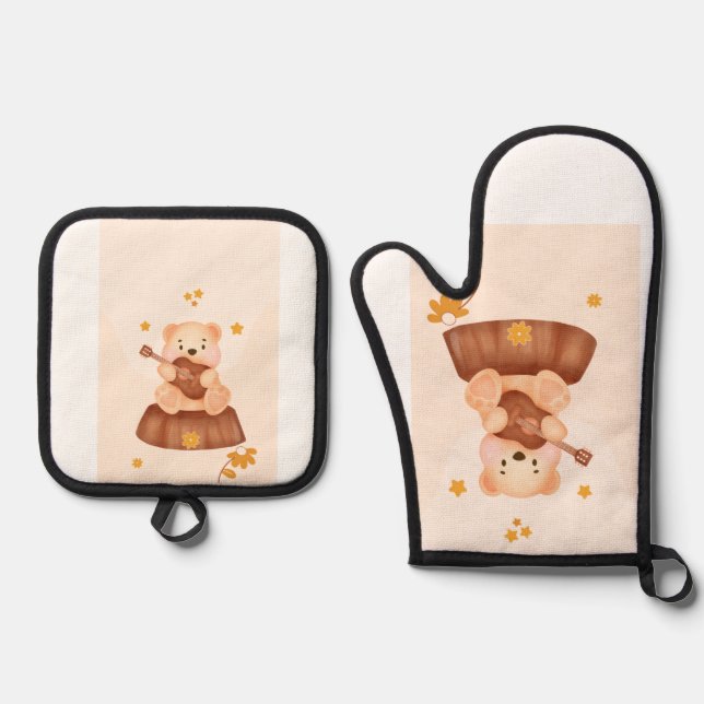 Oven Mitt und Pot Holder Ofenhandschuh & Topflappen-Set (Vorderseite)