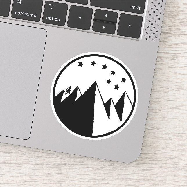 Over Hill Over Dale - B&W Sticker (Detail)