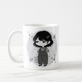 Over It Round Aesthetic Chibi Girl Illustration Kaffeetasse