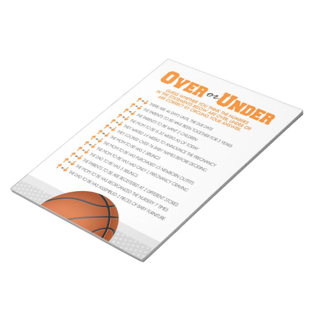 Over oder Under Basketball Baby Shooting Pack Notizblock (angewinkelt)