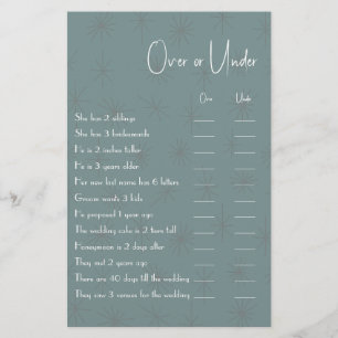 Over oder under Couple Shower Game Flyer